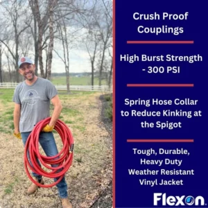 Farm and Ranch Garden Hose 100 ft Red Heavy-Duty