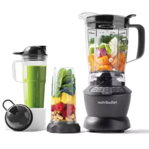 NutriBullet 1200 Watt Blender Combo with Single Serve Cups - Black - Powerful Kitchen Appliance