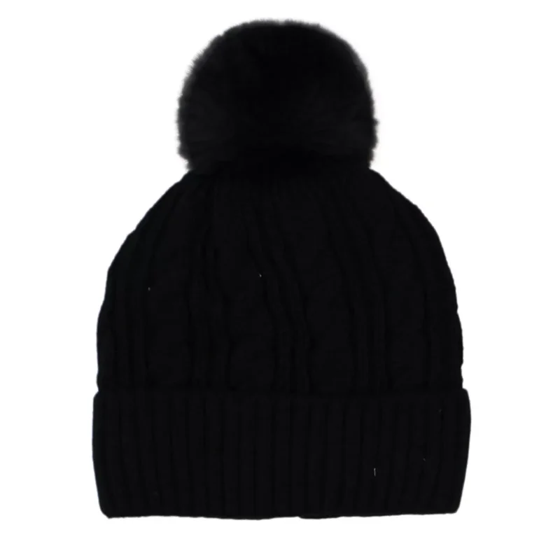 Pom Pom Beanie Women Winter Hat Knit Multicolor Acrylic One Size